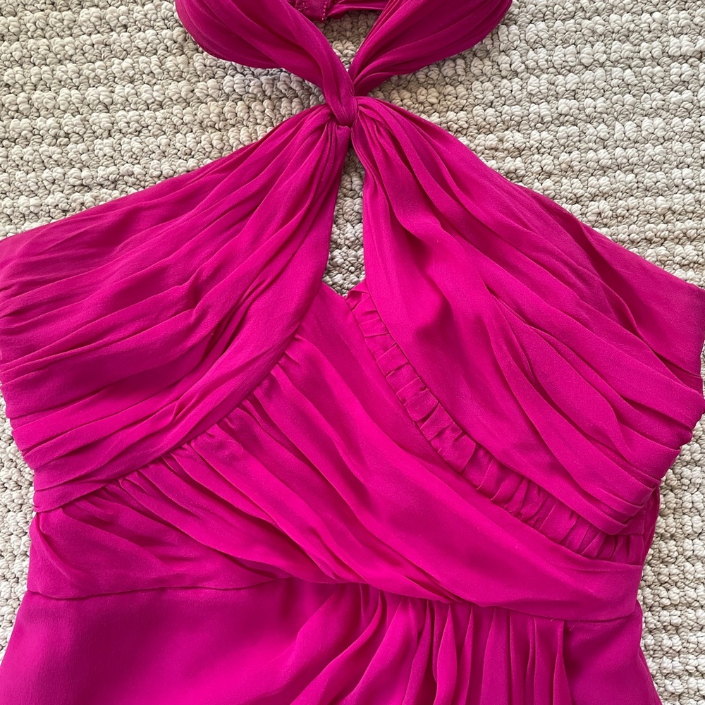 Badgley Mischka Fuchsia Asymmetrical Dress